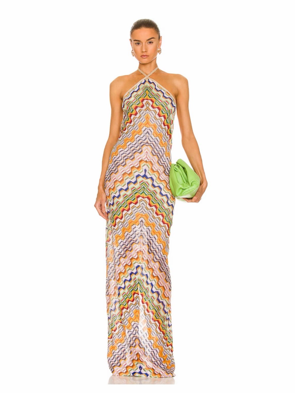 Alexis Multicolor Zigzag Halter Demma Maxi Dress Missoni style from Revolve